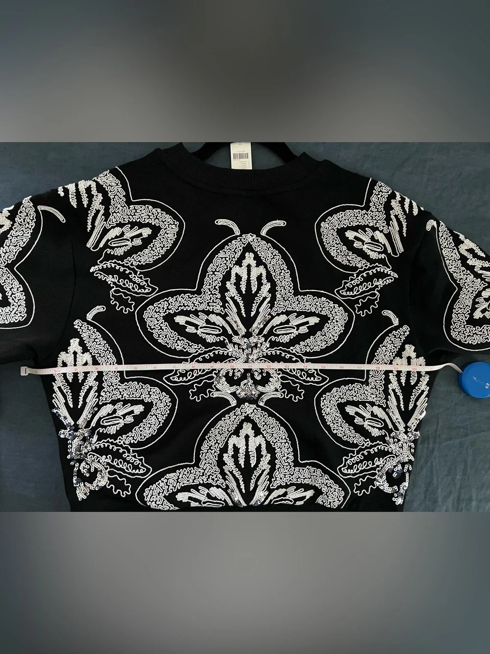 Anthropologie | Ollari | Black Embellished Sweatshirt | Size Medium - Picture 3 of 11